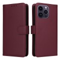 For iPhone 14 Pro Max BETOPNICE BN-005 2 in 1 Detachable Imitate Genuine Leather Phone Case(Wine Red