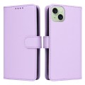 For iPhone 15 Plus BETOPNICE BN-005 2 in 1 Detachable Imitate Genuine Leather Phone Case(Light Purpl