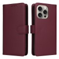 For iPhone 15 Pro Max BETOPNICE BN-005 2 in 1 Detachable Imitate Genuine Leather Phone Case(Wine Red