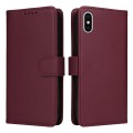 For iPhone X / XS BETOPNICE BN-005 2 in 1 Detachable Imitate Genuine Leather Phone Case(Wine Red)
