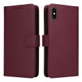 For iPhone XS Max BETOPNICE BN-005 2 in 1 Detachable Imitate Genuine Leather Phone Case(Wine Red)