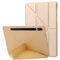 For Samsung Galaxy Tab S9 Deformation Silicone Leather Tablet Case(Gold)