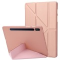 For Samsung Galaxy Tab S9 Deformation Silicone Leather Tablet Case(Rose Gold)