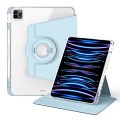 For iPad Pro 12.9 2022 / 2021 / 2020 360 Rotation Detachable Clear Acrylic Leather Tablet Case(Ice B