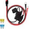 Dual Positive / Negative ATC Style Fuse Holder 10AWG Wire with Ring Terminals & 4 Connectors
