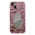 For iPhone 14 Plus Rose Texture Mirror TPU Phone Case(Rose Gold)