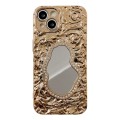 For iPhone 14 Rose Texture Mirror TPU Phone Case(Gold)