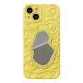For iPhone 14 Rose Texture Mirror TPU Phone Case(Yellow)