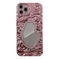 For iPhone 14 Pro Rose Texture Mirror TPU Phone Case(Rose Gold)