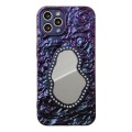 For iPhone 14 Pro Rose Texture Mirror TPU Phone Case(Purple)