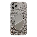 For iPhone 13 Pro Max Rose Texture Mirror TPU Phone Case(Silver)