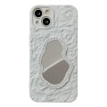 For iPhone 13 Rose Texture Mirror TPU Phone Case(White)