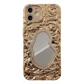 For iPhone 12 Rose Texture Mirror TPU Phone Case(Gold)