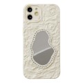 For iPhone 11 Rose Texture Mirror TPU Phone Case(Beige)