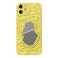 For iPhone 11 Rose Texture Mirror TPU Phone Case(Yellow)