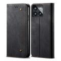For Xiaomi Redmi K70/K70 Pro Denim Texture Casual Style Horizontal Flip Leather Case(Black)