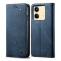 For Xiaomi Redmi Note 13R Pro Denim Texture Casual Style Horizontal Flip Leather Case(Blue)