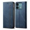 For Xiaomi Redmi Note 13 4G Global Denim Texture Casual Style Horizontal Flip Leather Case(Blue)