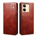 For Xiaomi Redmi Note 13R Pro Oil Wax Crazy Horse Texture Leather Phone Case(Brown)