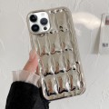 For iPhone 14 Pro 3D Grid Texture TPU Phone Case(Silver)