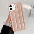 For iPhone 12 3D Grid Texture TPU Phone Case(Pink)