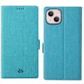 For iPhone 15 ViLi K Series Dual-side Buckle Magsafe Leather Phone Case(Blue)