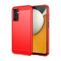 For Samsung Galaxy A15 4G Brushed Texture Carbon Fiber TPU Phone Case(Red)