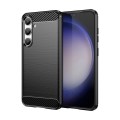 For Samsung Galaxy S24 5G Brushed Texture Carbon Fiber TPU Phone Case(Black)