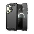 For Huawei Pura 70 Brushed Texture Carbon Fiber TPU Phone Case(Black)