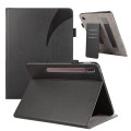 For Samsung Galaxy Tab S7 Lite / S7+ Litchi Texture Leather Sucker Tablet Case(Black)