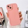 For iPhone 15 Wave Edge Silicone Phone Case(Pink)