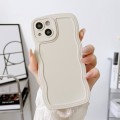 For iPhone 15 Wave Edge Silicone Phone Case(White)