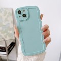 For iPhone 15 Plus Wave Edge Silicone Phone Case(Blue)
