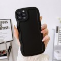 For iPhone 15 Pro Wave Edge Silicone Phone Case(Black)