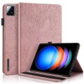 For Xiaomi Pad 6s Pro Tree Life Series Embossed Leather Tablet Case(Rose Gold)