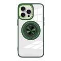 For iPhone 15 Pro Max Magnetic Rotating Ring Holder Acrylic Phone Case(Green)
