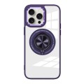 For iPhone 15 Pro Max Magnetic Rotating Ring Holder Acrylic Phone Case(Dark Purple)