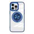 For iPhone 15 Pro Max Magnetic Rotating Ring Holder Acrylic Phone Case(Dark Blue)