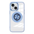 For iPhone 15 Plus Magnetic Rotating Ring Holder Acrylic Phone Case(Light Blue)