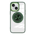 For iPhone 15 Plus Magnetic Rotating Ring Holder Acrylic Phone Case(Green)
