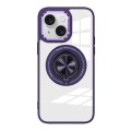 For iPhone 15 Magnetic Rotating Ring Holder Acrylic Phone Case(Dark Purple)