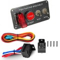4 in 1 12V Car Racing Ignition Switch Panel with Switch & Engine Start Button & Relay Wiring Harness