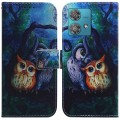 For Motorola Edge 40 Neo Coloured Drawing Flip Leather Phone Case(Oil Painting Owl)