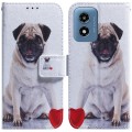 For Motorola Moto G Play 4G 2024 Coloured Drawing Flip Leather Phone Case(Pug)