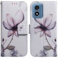 For Motorola Moto G Play 4G 2024 Coloured Drawing Flip Leather Phone Case(Magnolia)