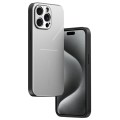 For iPhone 15 Pro R-JUST RJ52 3-Line Style Metal TPU Shockproof Phone Case(Silver)