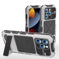 For iPhone 15 Pro R-JUST Metal + Silicone + Tempered Glass Life Waterproof Phone Case with Holder(Si
