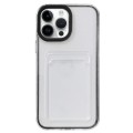For iPhone 15 Pro 360 Clear PC Hybrid  TPU Phone Case with Card Slot(Black)