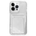 For iPhone 14 Pro Max 360 Clear PC Hybrid  TPU Phone Case with Card Slot(Transparent)