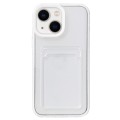 For iPhone 13 360 Clear PC Hybrid  TPU Phone Case with Card Slot(White)